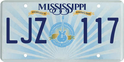MS license plate LJZ117