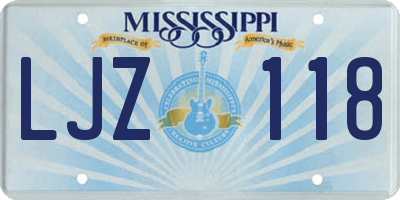MS license plate LJZ118