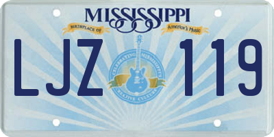 MS license plate LJZ119