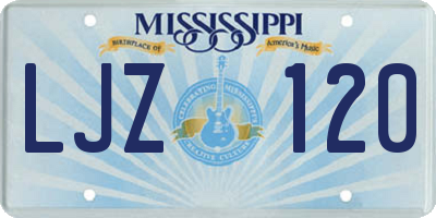 MS license plate LJZ120