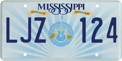 MS license plate LJZ124