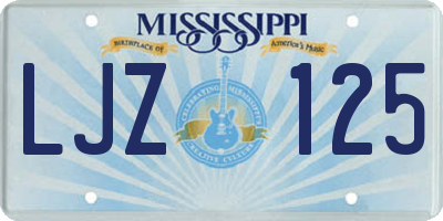 MS license plate LJZ125