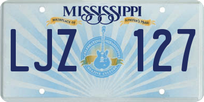 MS license plate LJZ127
