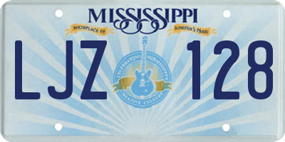 MS license plate LJZ128