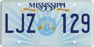 MS license plate LJZ129