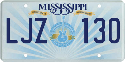 MS license plate LJZ130