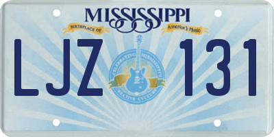 MS license plate LJZ131