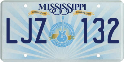 MS license plate LJZ132