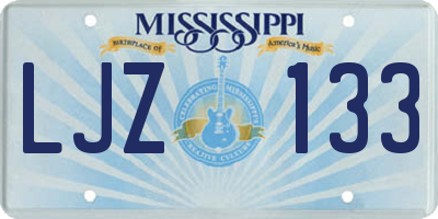 MS license plate LJZ133