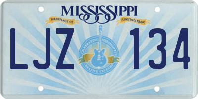 MS license plate LJZ134