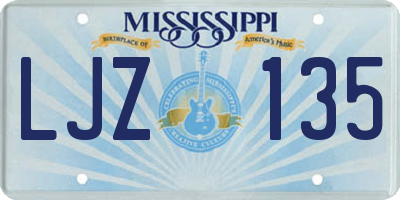 MS license plate LJZ135