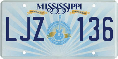 MS license plate LJZ136