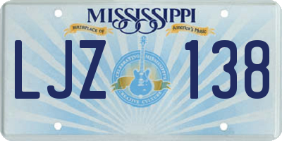 MS license plate LJZ138
