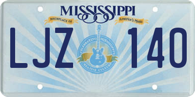 MS license plate LJZ140