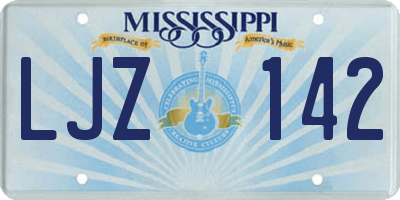 MS license plate LJZ142