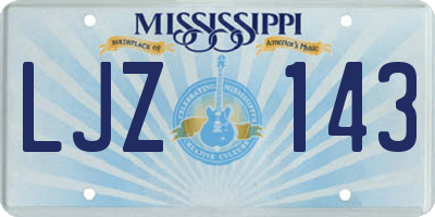 MS license plate LJZ143