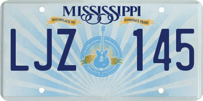 MS license plate LJZ145