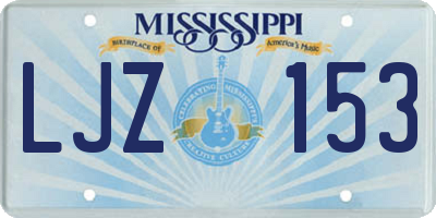 MS license plate LJZ153