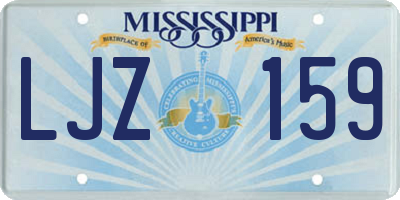 MS license plate LJZ159
