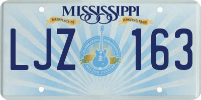 MS license plate LJZ163