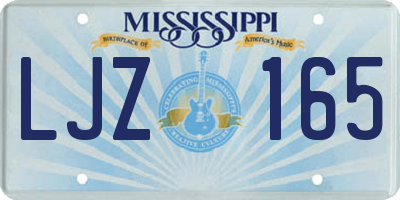 MS license plate LJZ165