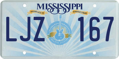 MS license plate LJZ167