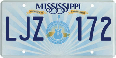 MS license plate LJZ172