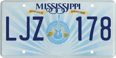 MS license plate LJZ178