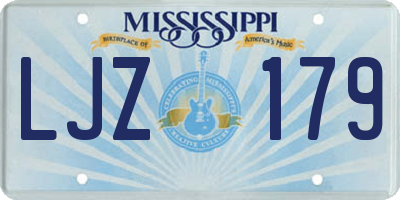MS license plate LJZ179