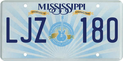 MS license plate LJZ180