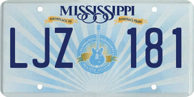 MS license plate LJZ181