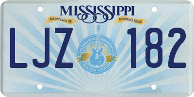 MS license plate LJZ182