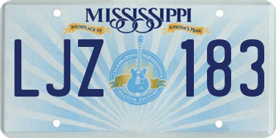MS license plate LJZ183