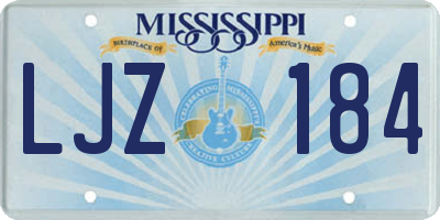 MS license plate LJZ184