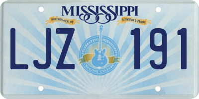 MS license plate LJZ191