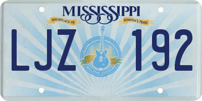 MS license plate LJZ192