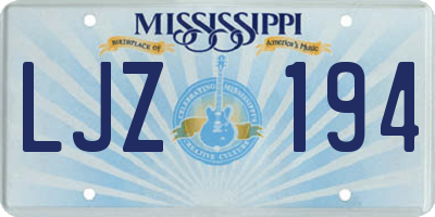 MS license plate LJZ194