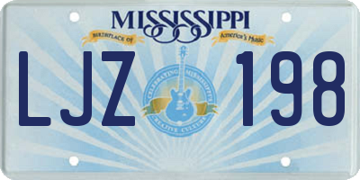 MS license plate LJZ198