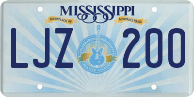 MS license plate LJZ200