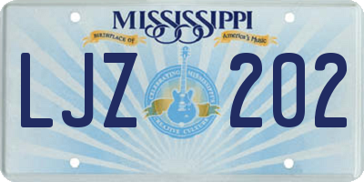 MS license plate LJZ202