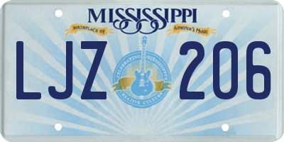 MS license plate LJZ206