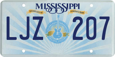 MS license plate LJZ207