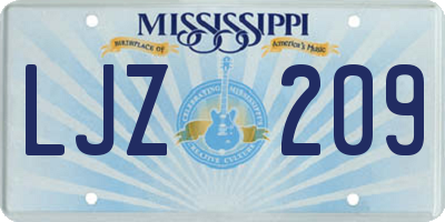 MS license plate LJZ209