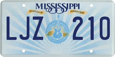 MS license plate LJZ210