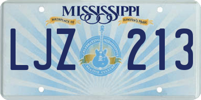 MS license plate LJZ213