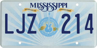 MS license plate LJZ214