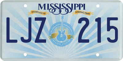 MS license plate LJZ215