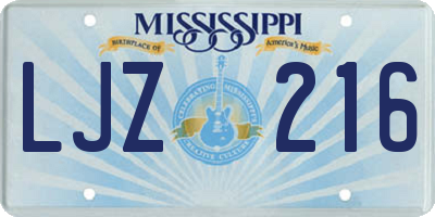 MS license plate LJZ216