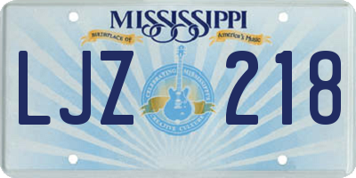 MS license plate LJZ218