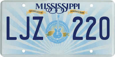 MS license plate LJZ220
